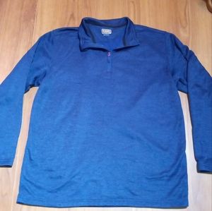 EUC mens "Schmidt" navy blue 1/4 zip long sleeve pull over